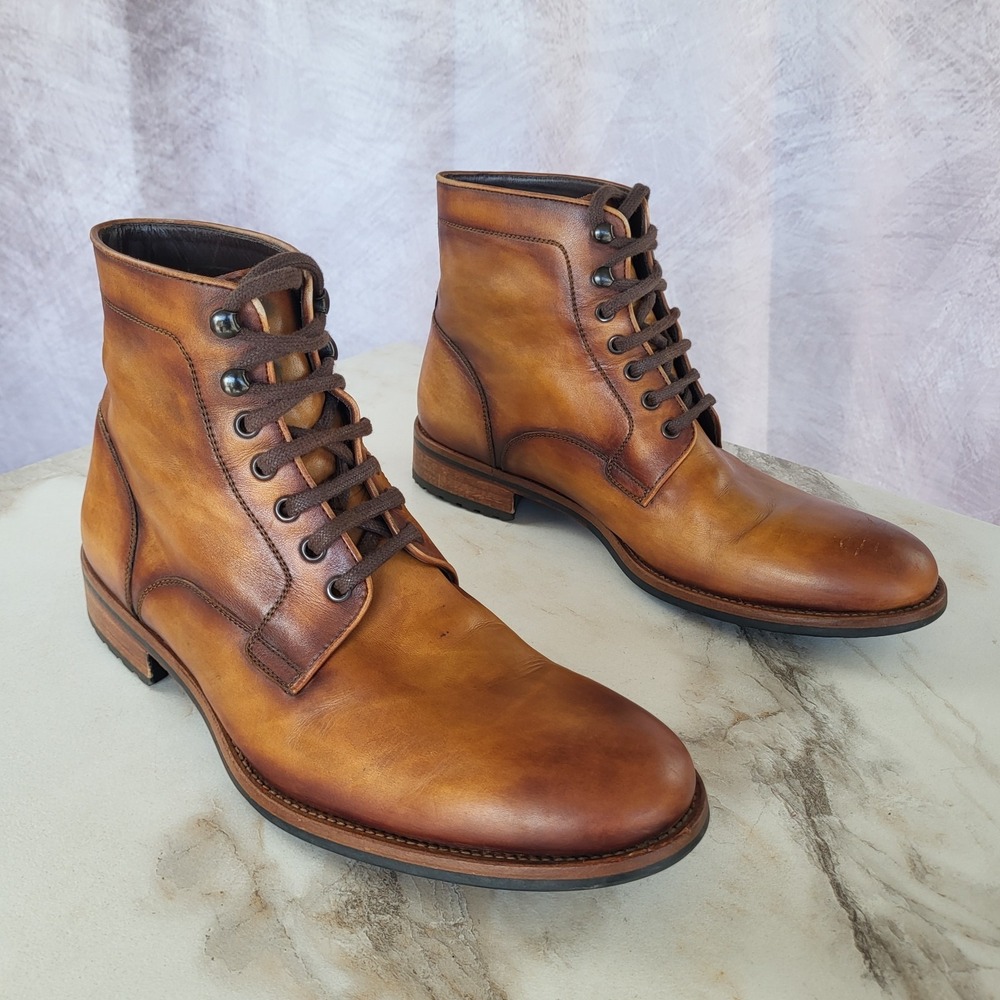 Magnanni Marcelo Lace Up Ankle Boots Size 10 M Brown Men's